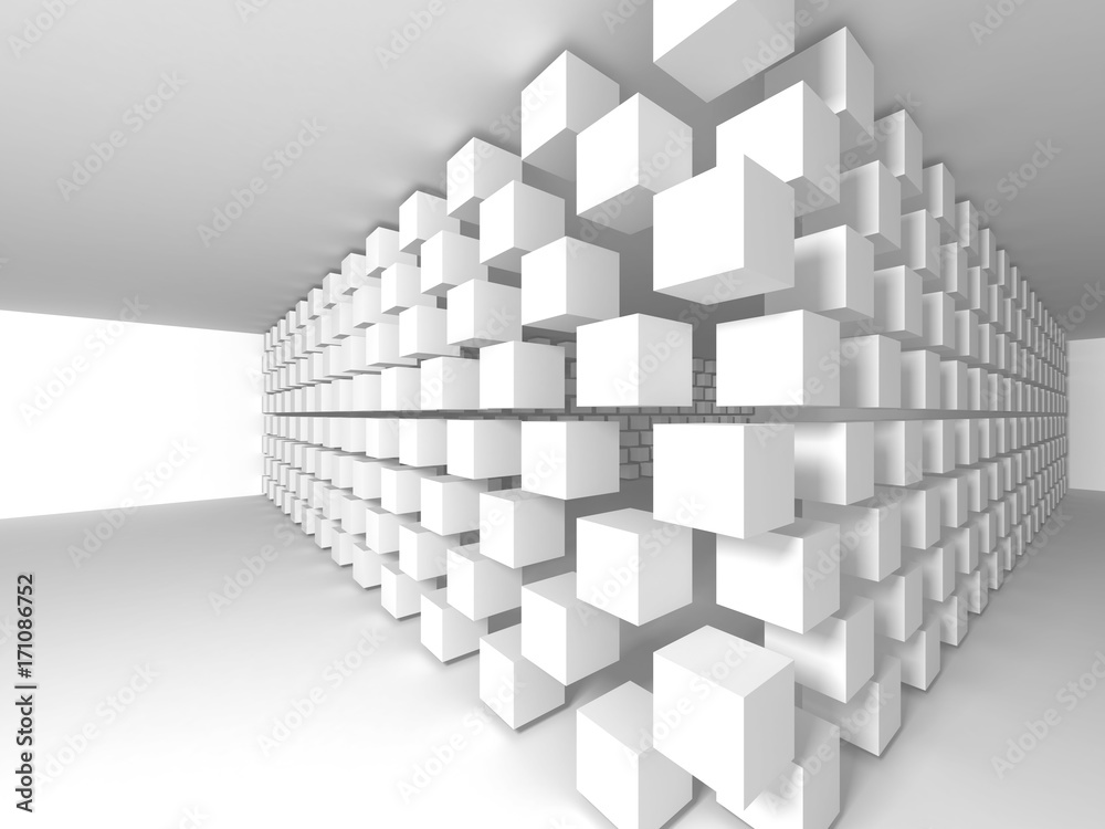 Fototapeta premium Futuristic White Architecture Design Background