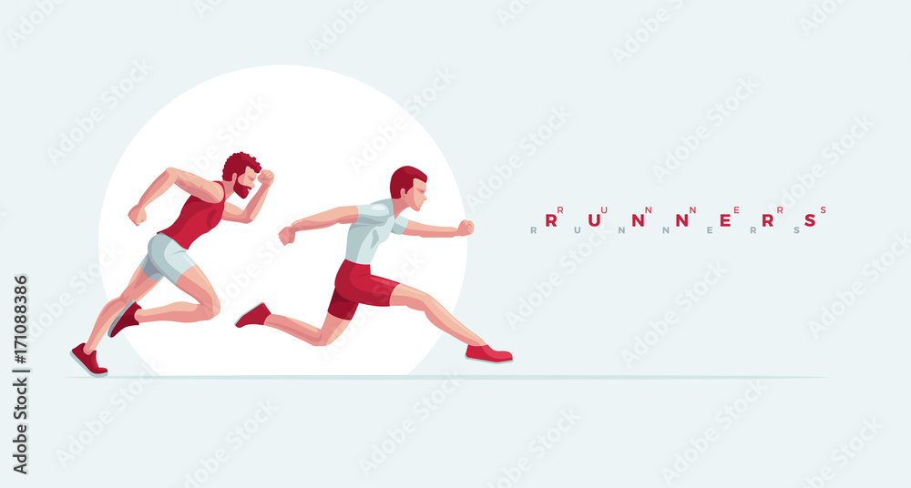 Obraz premium Running people vector illustration