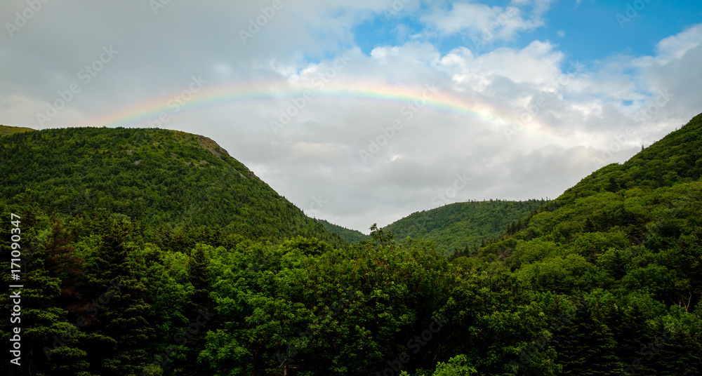 Rainbow over mountains