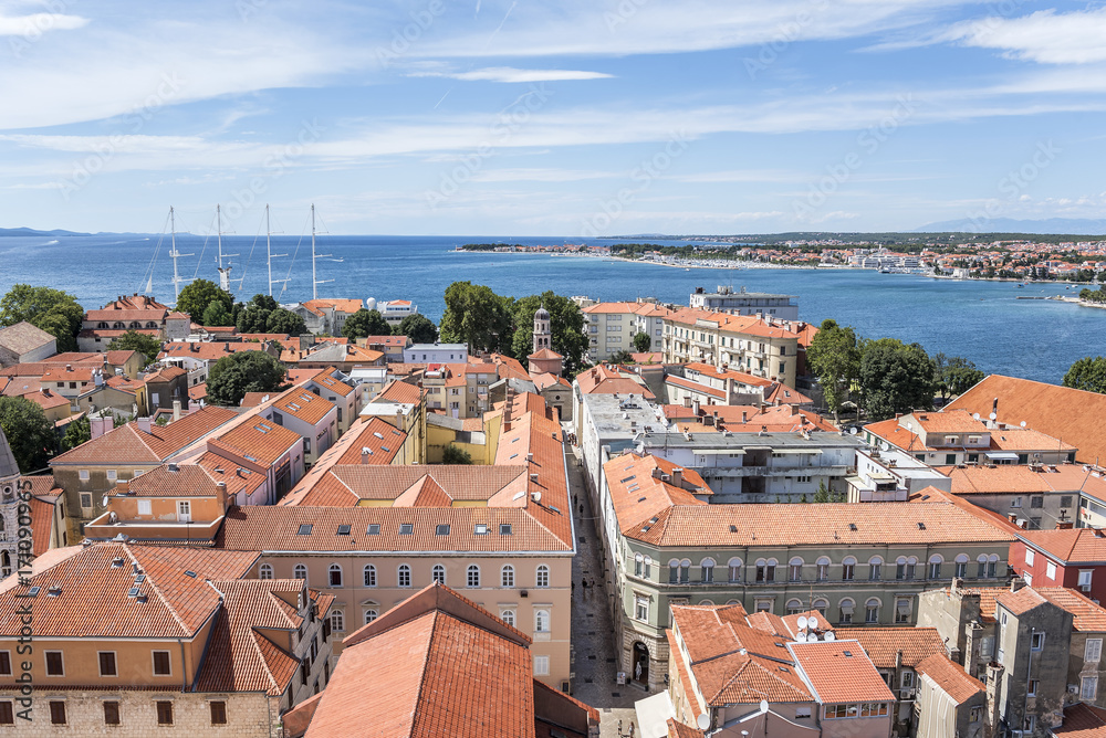 Zadar city from tower. Dalmatia. Croatia.