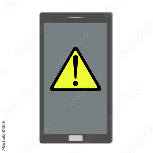 Free Download Smartphone screen with exclamation mark in triangle - GFXLoad
