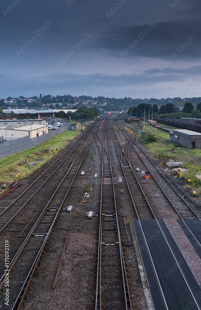 Rail station, South Wales, Newport, United Kingdom, dusk 