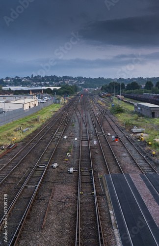 Rail station, South Wales, Newport, United Kingdom, dusk  photo