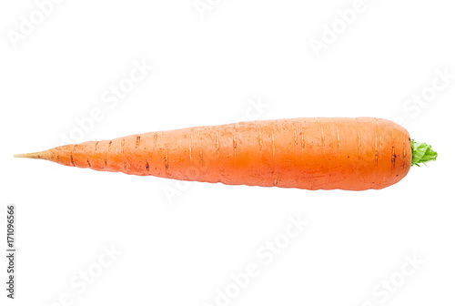 fresh carrot, clipping path, isolated on white background.
