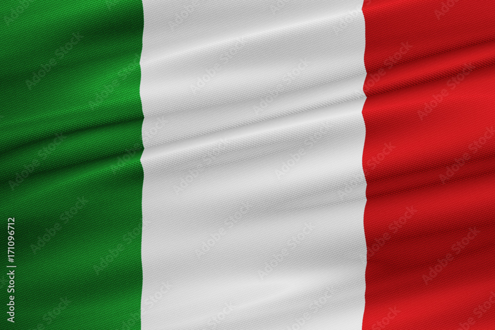 waving fabric texture of the flag of italy