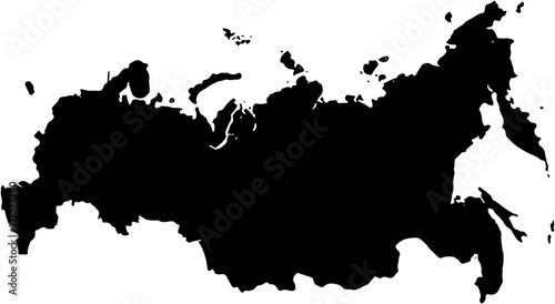 Russia contry Map illustration black photo