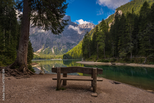 Braies lake view, Dolomiti, Italy