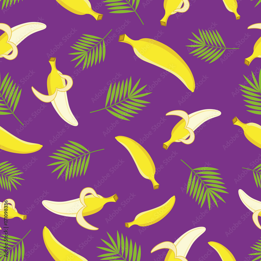 Seamless banana pattern. Vector. Seamless banana pattern. Vector.