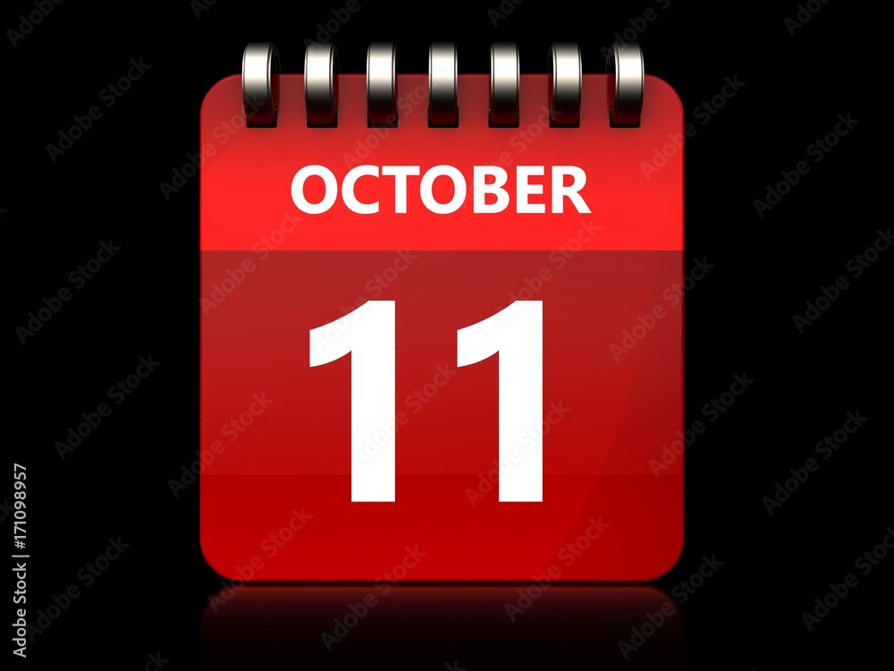 Fototapeta premium 3d 11 october calendar