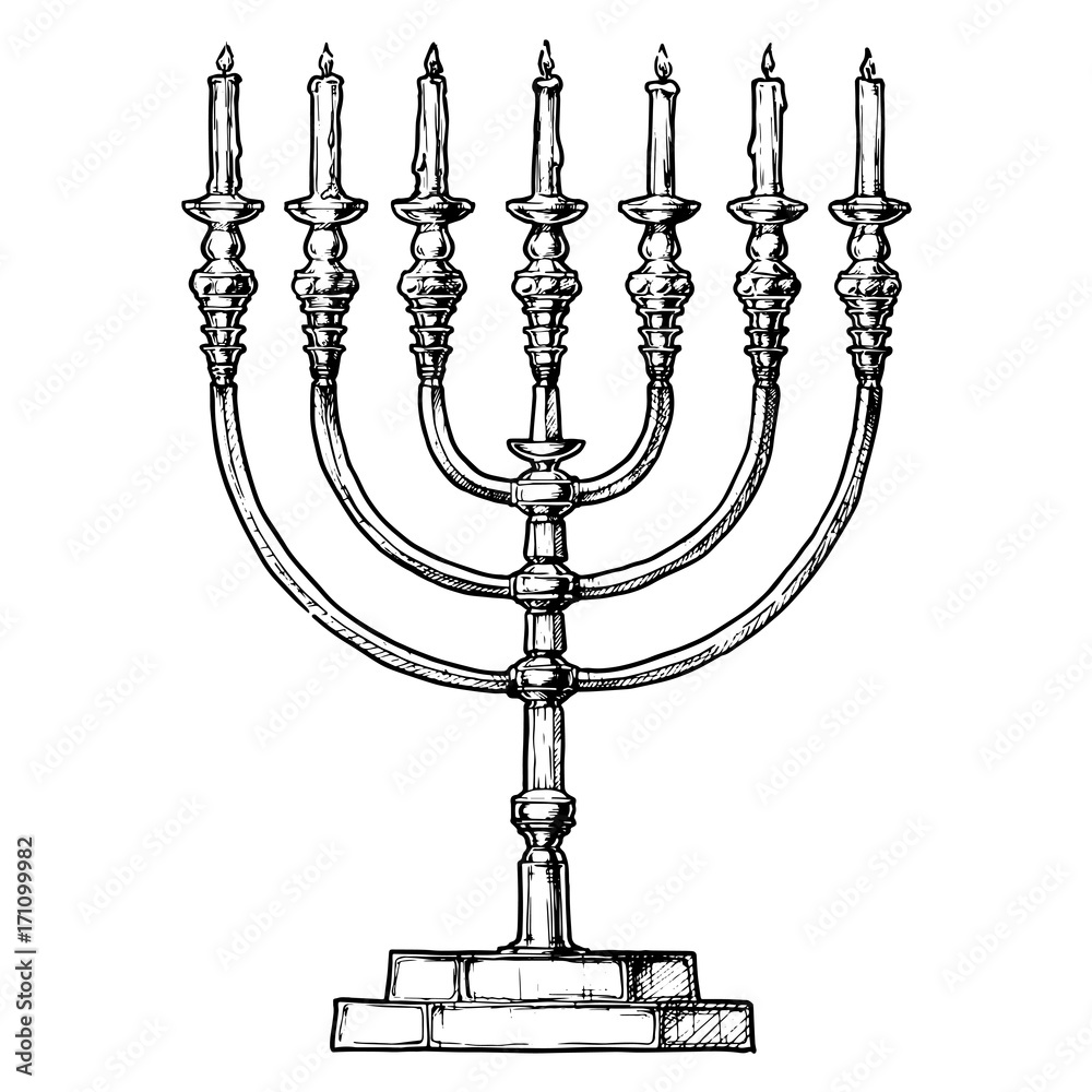 Vector illustration of Hanukkah menorah Stock Vector Adobe Stock