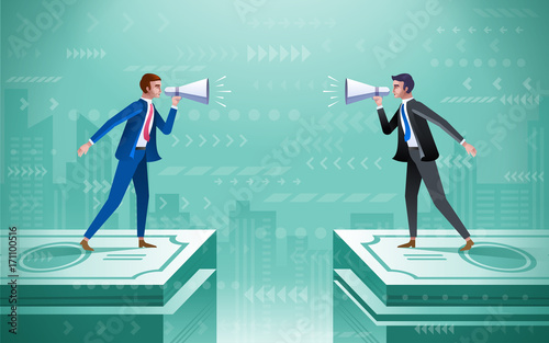 Business debate concept vector illustration