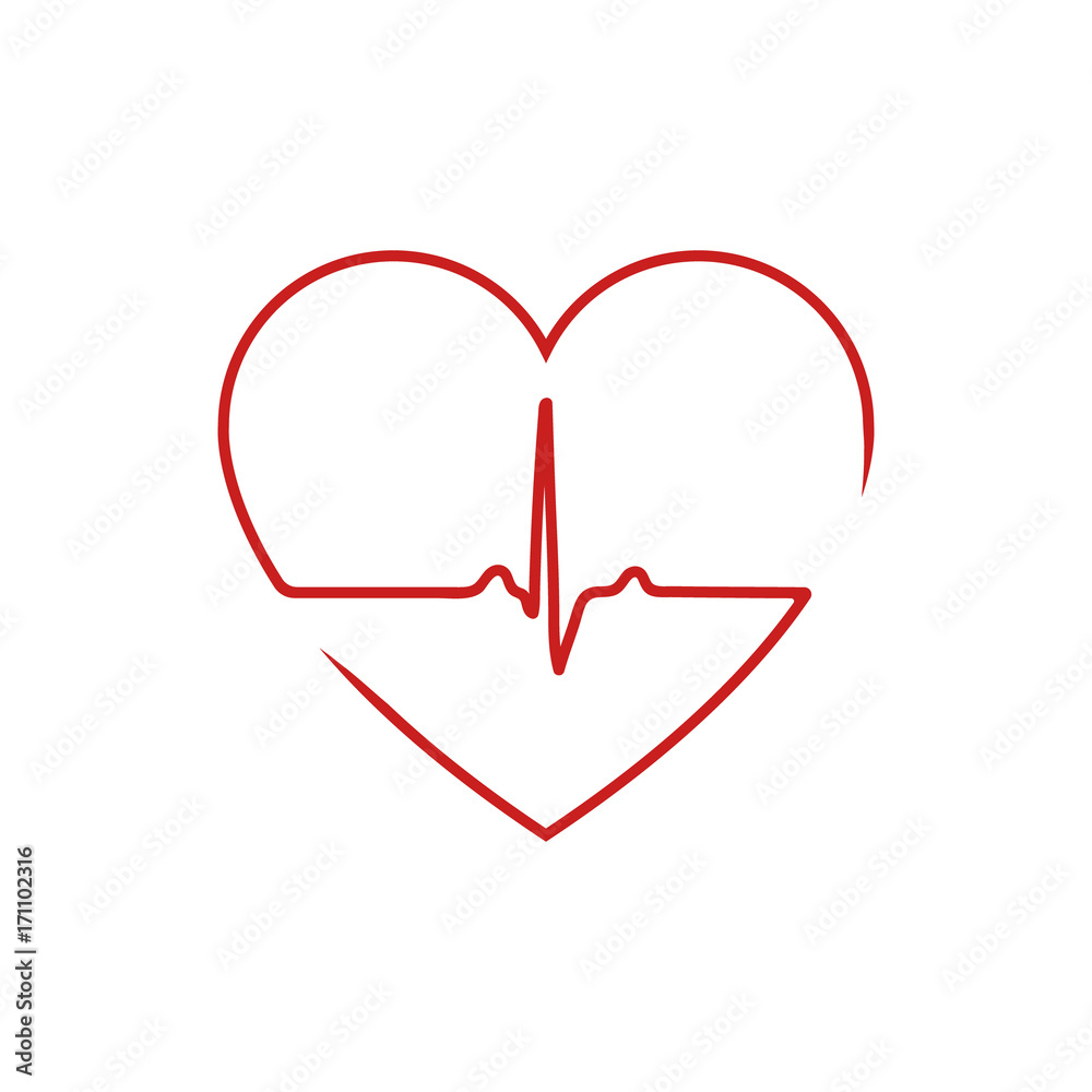 Heart pulse. Vector sign. Heart pulse. Vector sign.