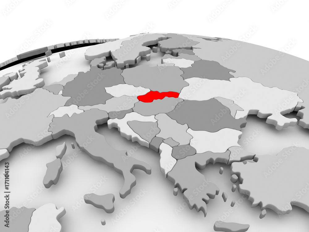 Fototapeta premium Slovakia on grey globe