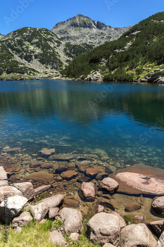 Amazing Landscape with Big Valyavishko Lake and Momini Dvori peak, Pirin Mountain, Bulgaria