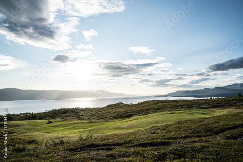 Golf course at The Tornetrask Lake Area