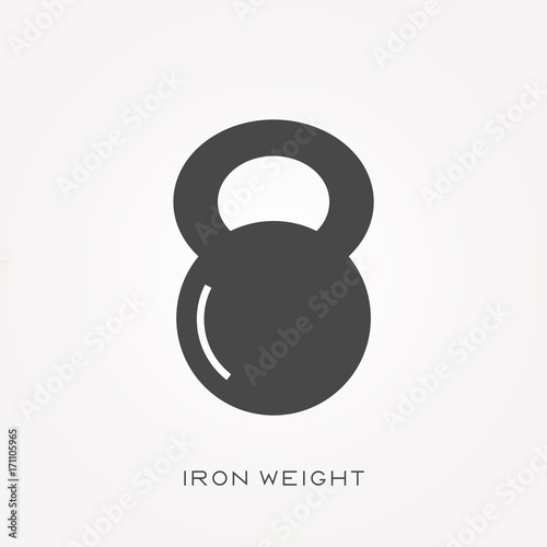 Fototapeta Naklejka Na Ścianę i Meble -  Silhouette icon iron weight