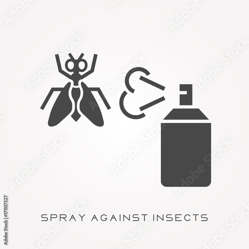 Silhouette icon spray against insects