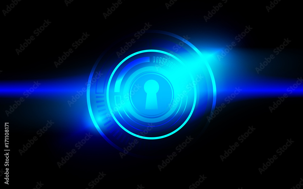 A digital technology security vector image 

