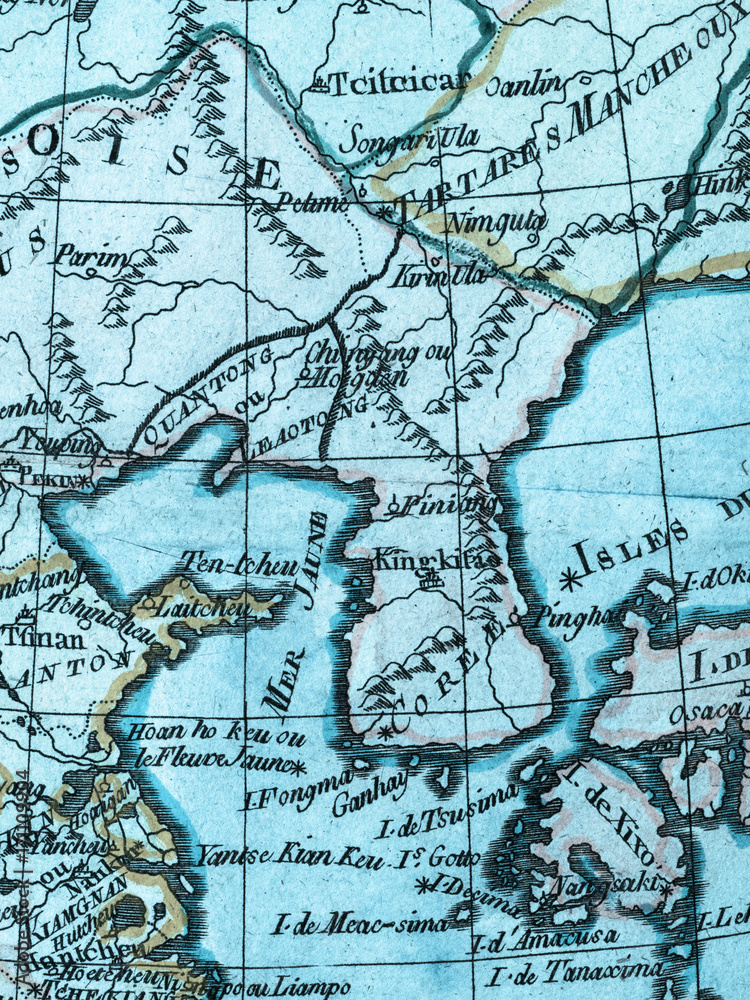 Naklejka premium 古地図 東アジア