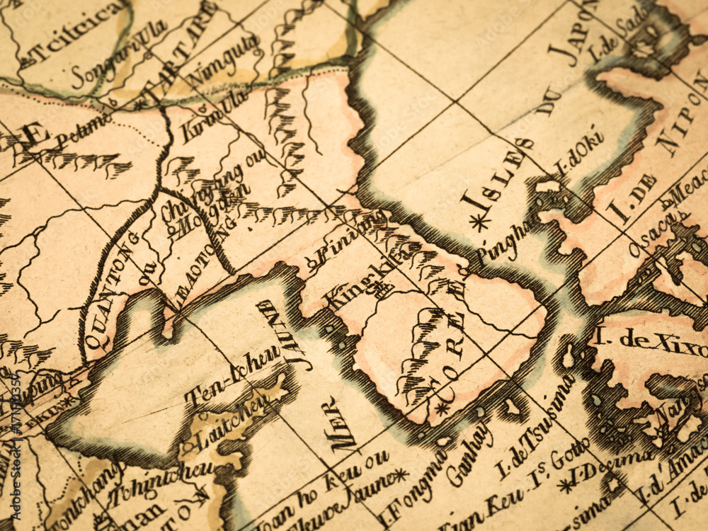Fototapeta premium 古地図 朝鮮半島