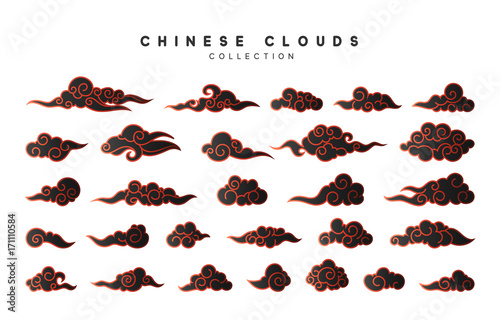 Collection color black clouds in Chinese style
