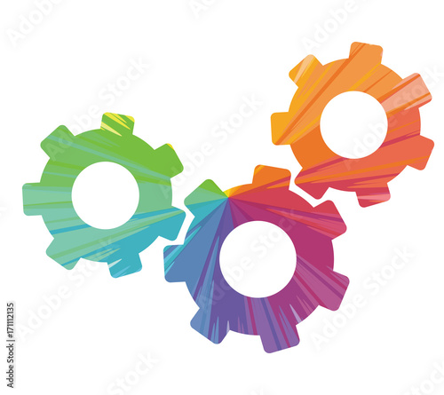 gears multicolored abstract icon