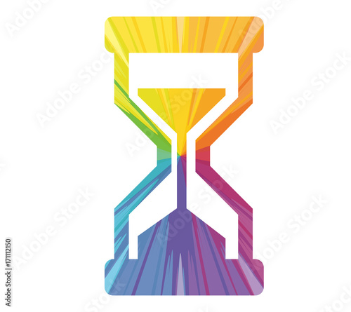 hourglass multicolored abstract icon