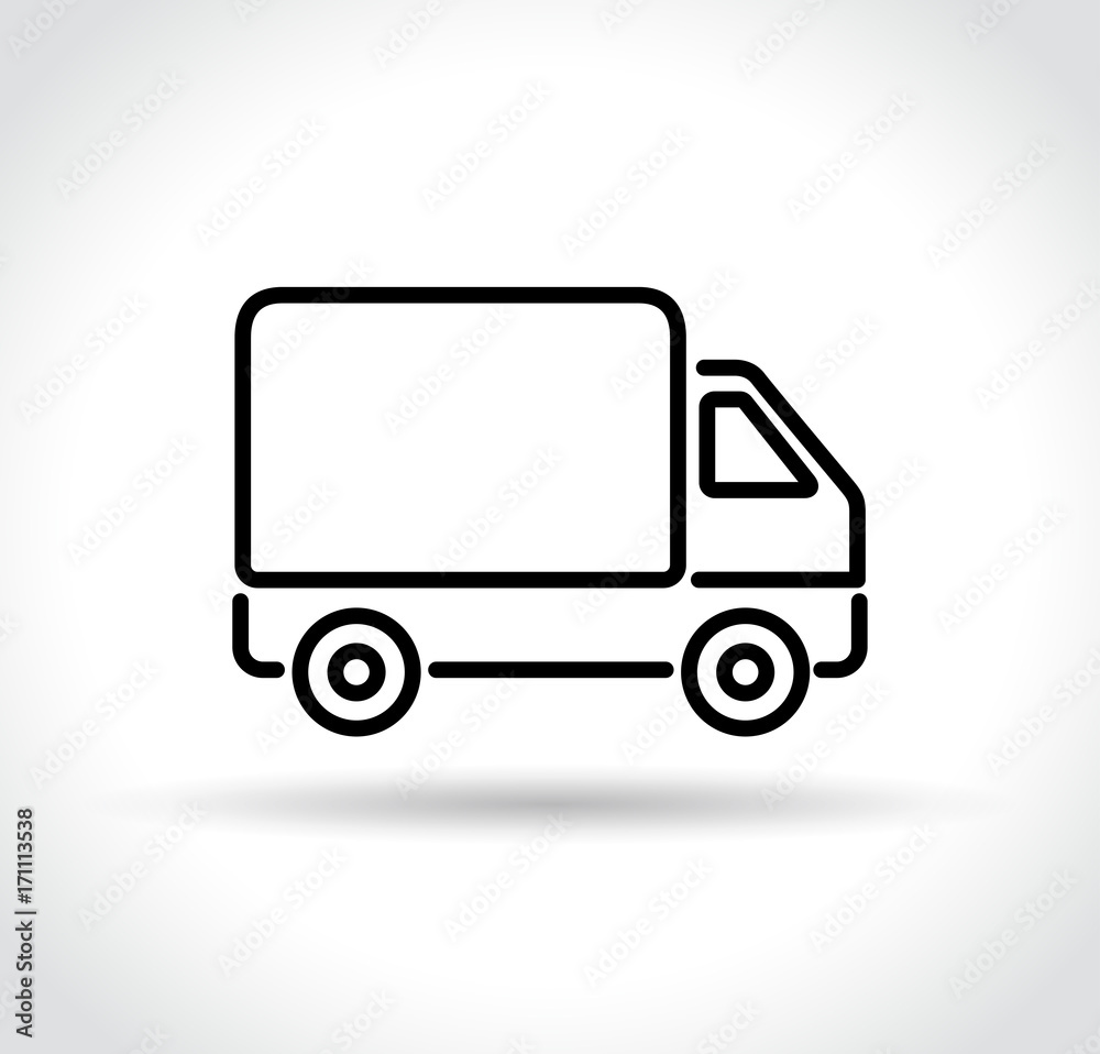 truck line icon on white background