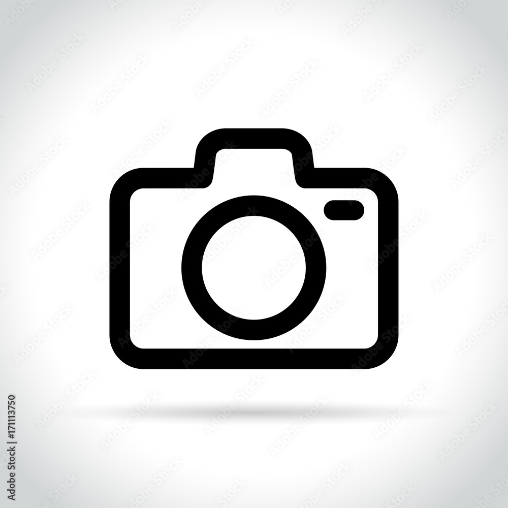 camera icon on white background camera icon on white background