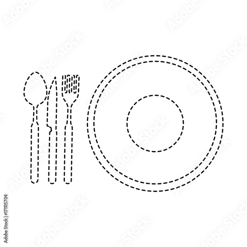 dish with cutlery icon vector illustration design