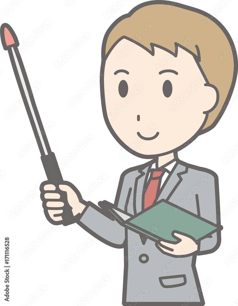 Illustration that a businessman wearing a suit has an instructor Illustration that a businessman wearing a suit has an instructor