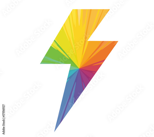 lightning multicolored abstract icon