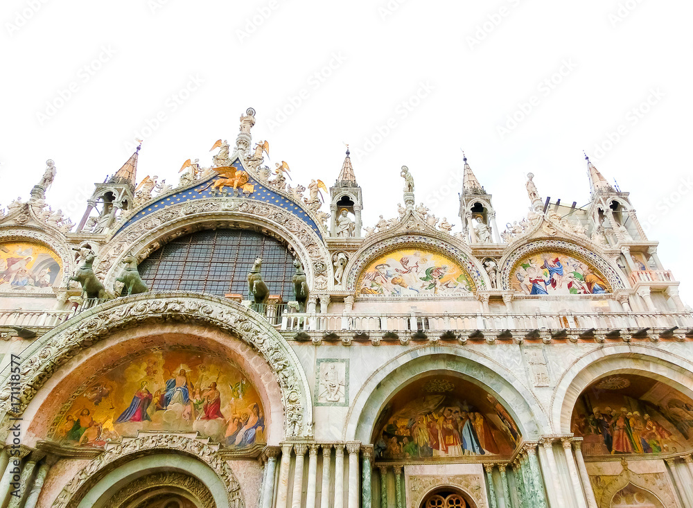 Cathedral of San Marco, Venice, Italy. Roof architecture details