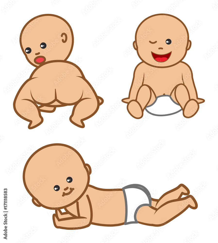 Newborn Cartoon Babies - clip-art characters vector Newborn Cartoon Babies - clip-art characters vector