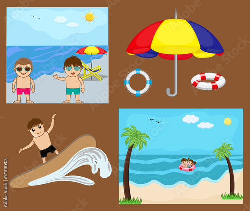 Holiday Vacation - Cartoon Characters - clip-art characters vector