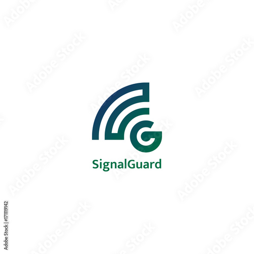 wifi or wireless signal and letter G logo. vector illustrator.