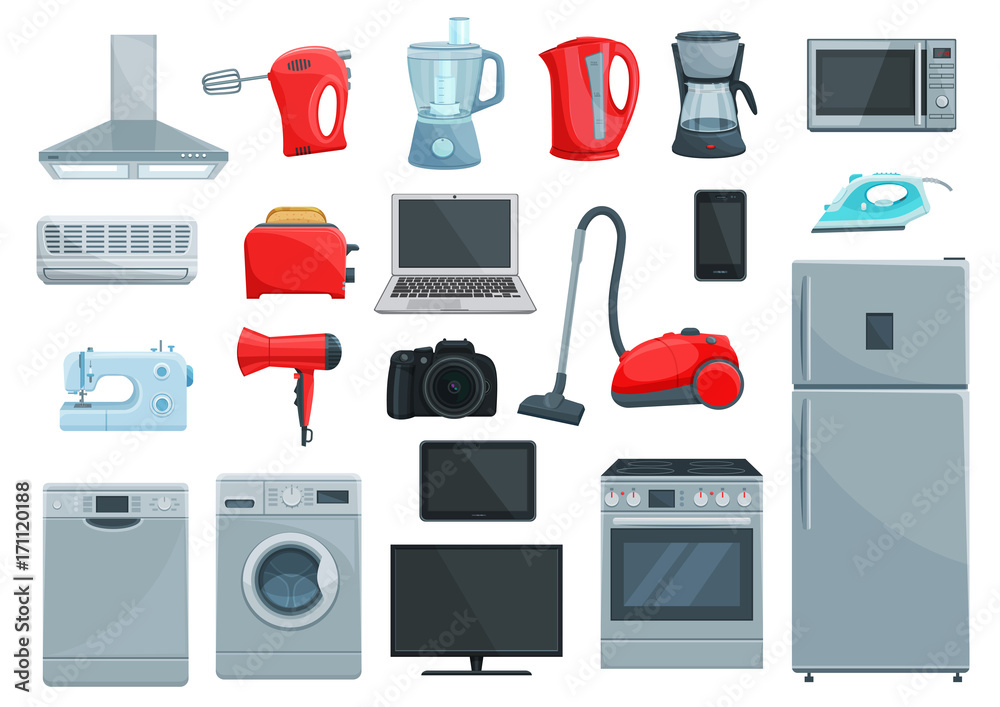 Fotografie Home appliances and kitchenware icons