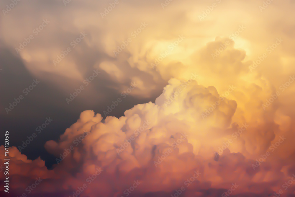 Dramatic atmosphere panorama view of beautiful sunset sky and clouds at the evening golden time. Dramatic atmosphere panorama view of beautiful sunset sky and clouds at the evening golden time.