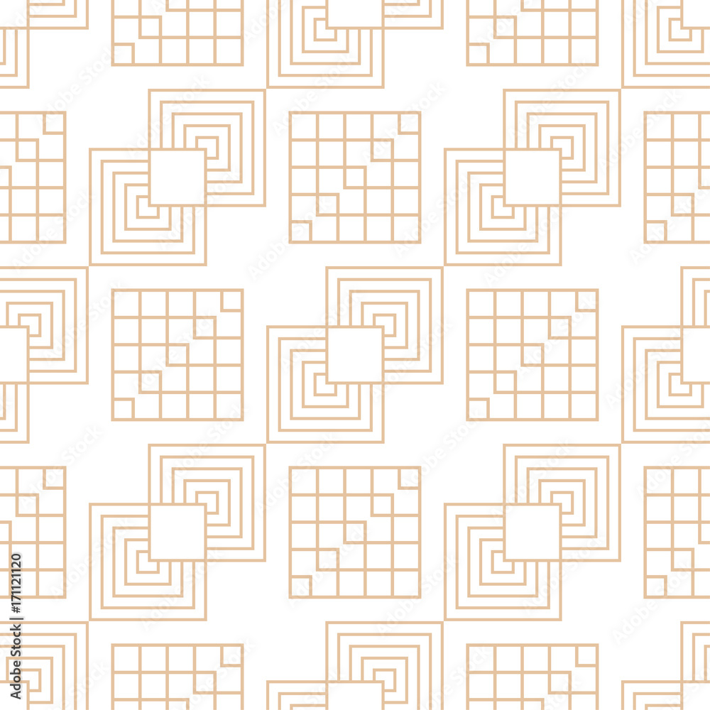 Geometric brown and white seamless pattern for fabrics