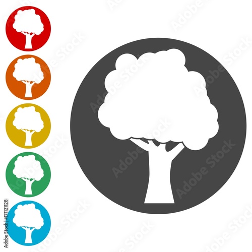 Tree Icons set Flat Graphic Design - Illustration 