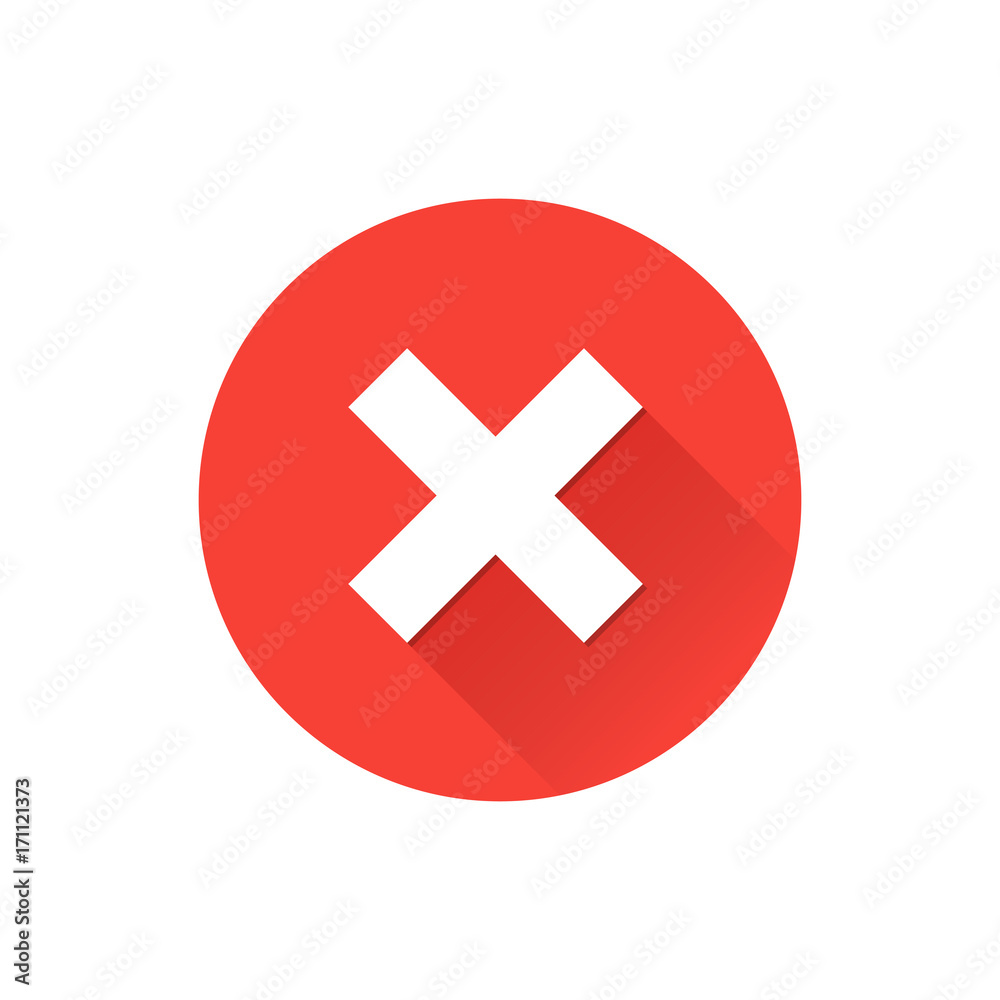 Red cross flat icon in circle. Stock Vector