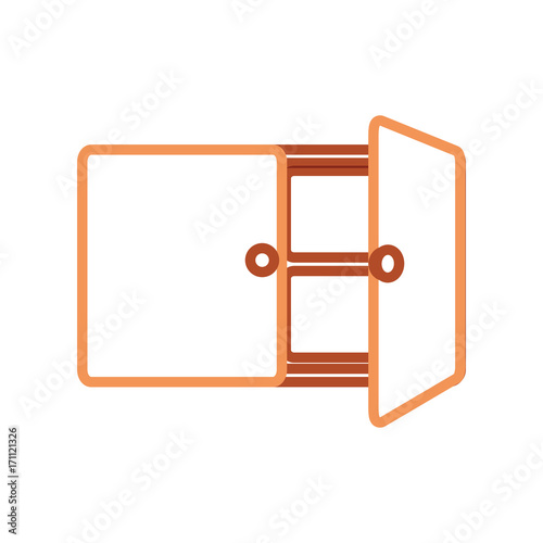 flat line colored  cupboard over white  background  vector illustration