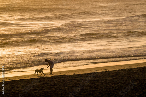 Dawn walk on the beach