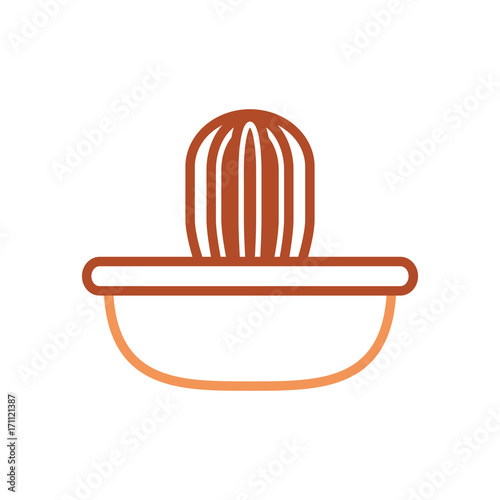 flat line colored squeezer over white  background  vector illustration