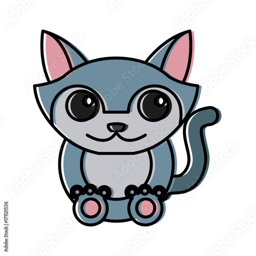 Cat animal cartoon icon vector illustration graphic design