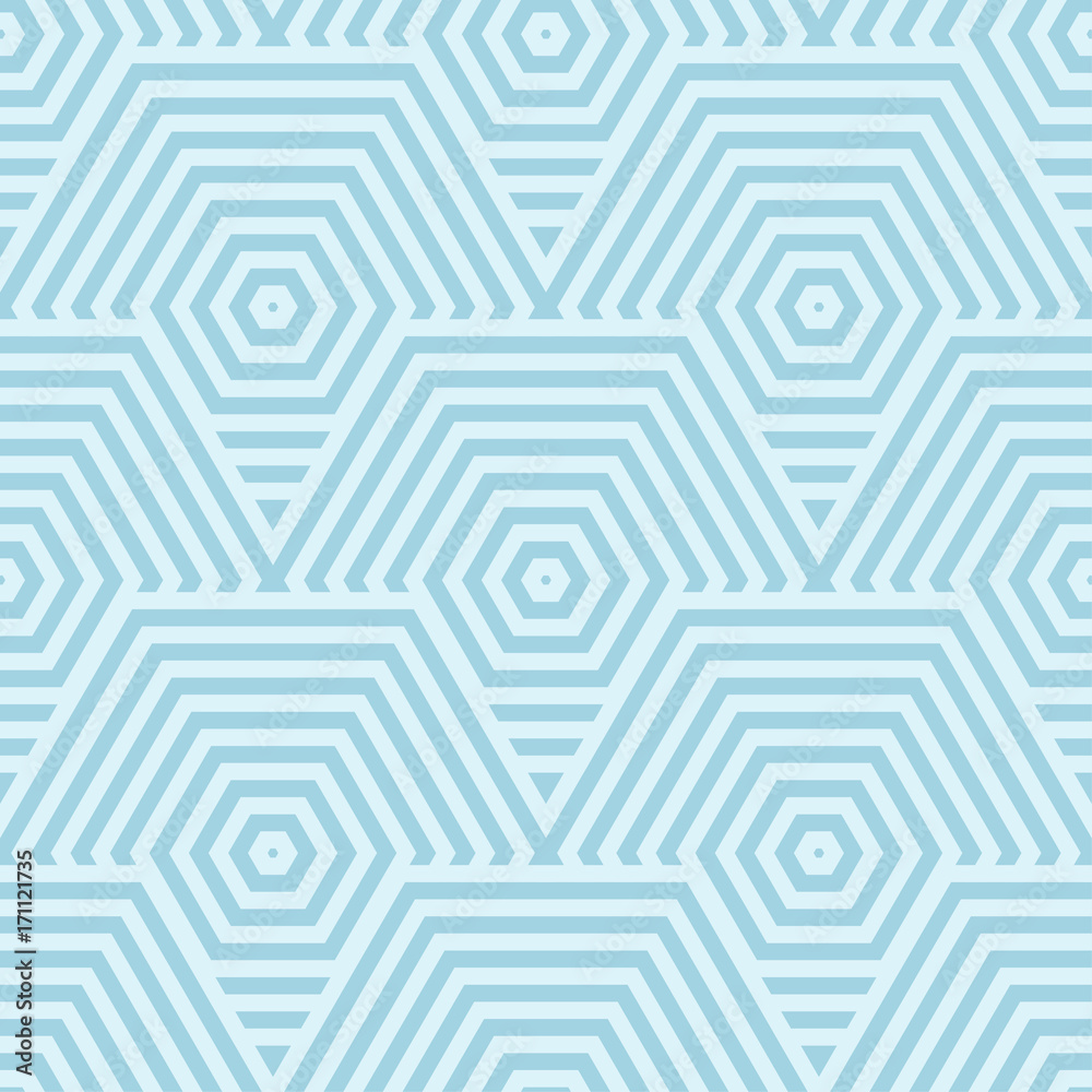Geometric blue abstract seamless pattern for fabrics