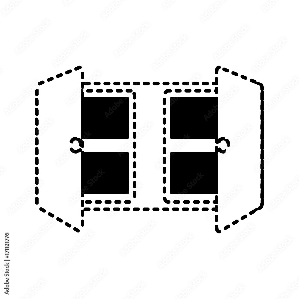 Fototapeta premium flat line uncolored cupboard sticker over white background vector illustration