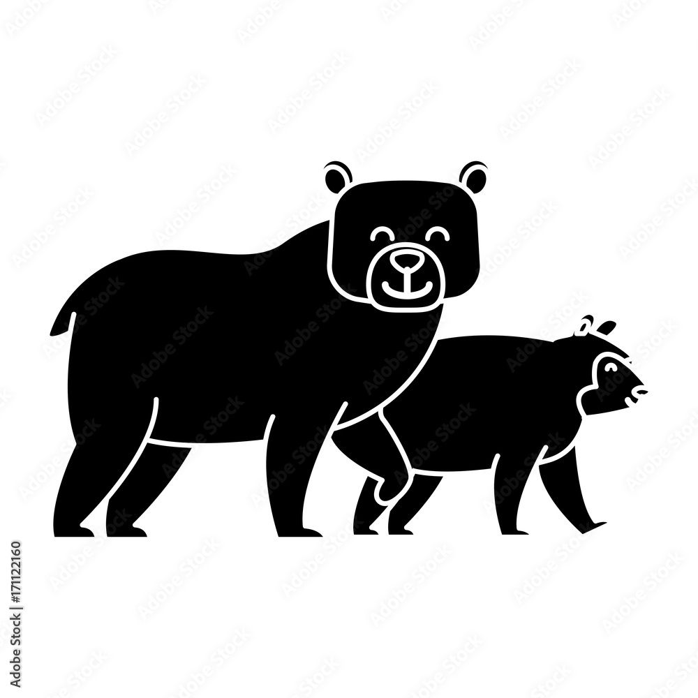 Obraz premium bear cartoon animal icon vector illustration graphic design