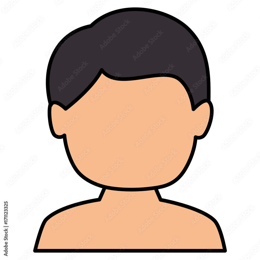 young man shirtless avatar character vector illustration design