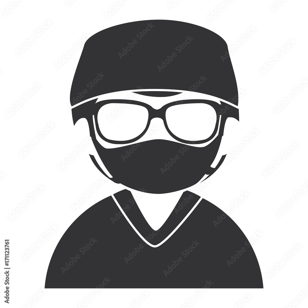 male doctor avatar character vector illustration design